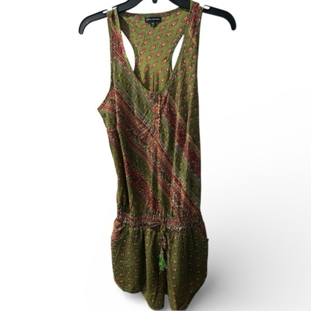 Karma Highway Paisley Floral Racerback Smocked Waist Romper - Picture 2 of 4